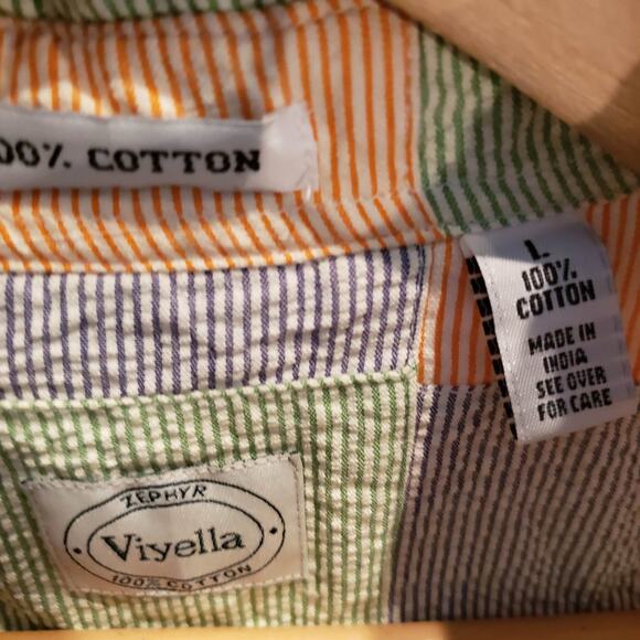 Viyella Patchwork Button Up Shirt - L - Picture 5 of 5